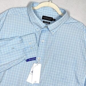 Southern Tide Shirt Men XXL Brrr Intercoastal Charleston Beaumont Plaid Blue NWT